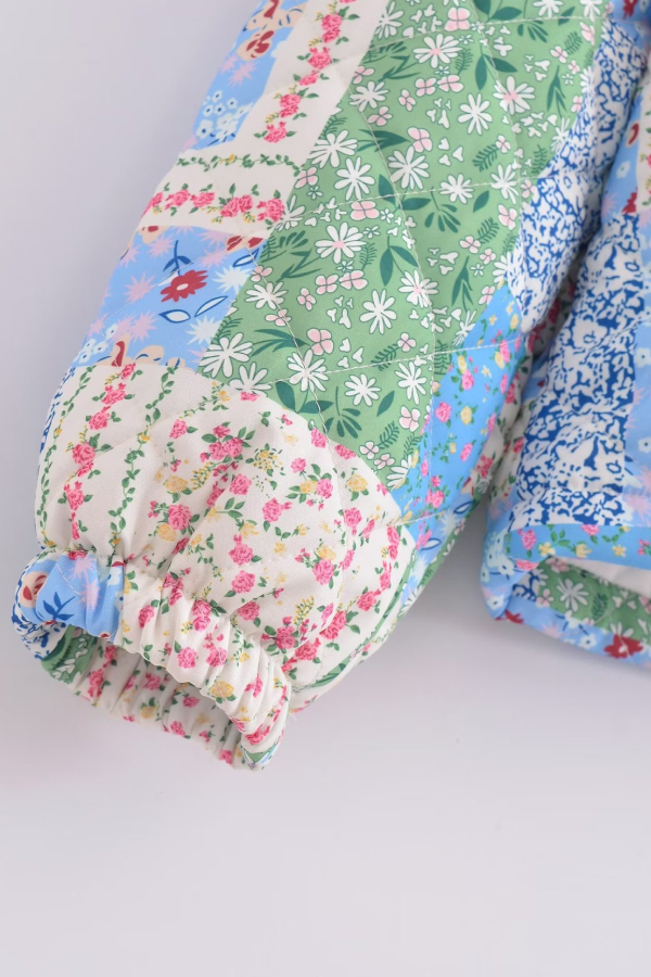 Belén® | Loose Stand Collar Long Sleeve Floral Printed Cotton Jacket