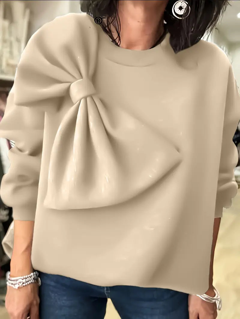 Blythe® | Oversized cotton sweater with bow