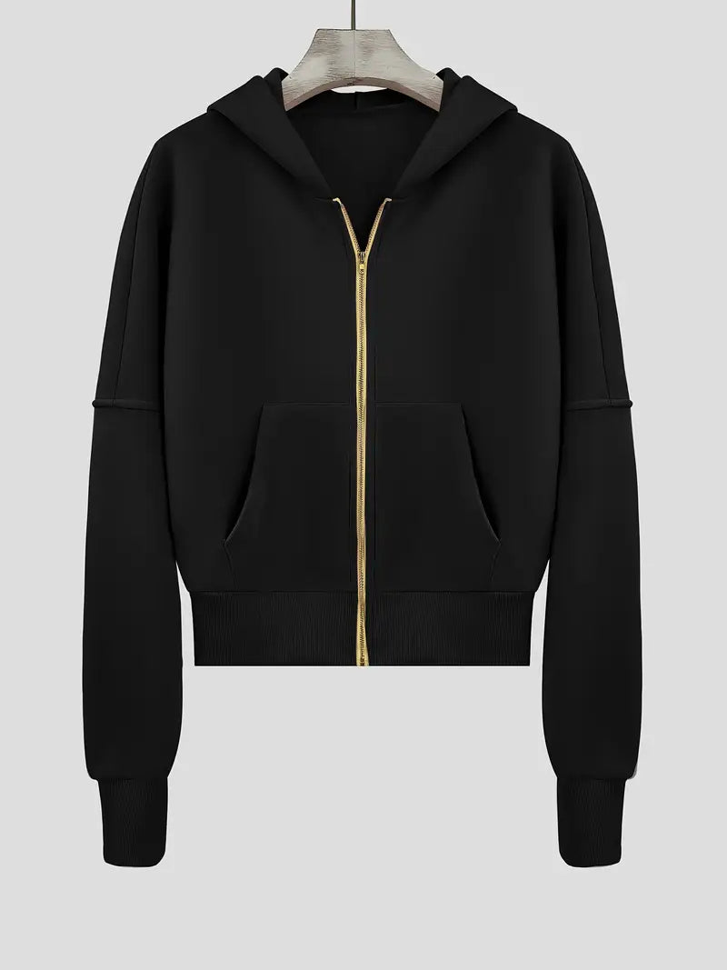 Carmela® | Short zip-up cotton hoodie