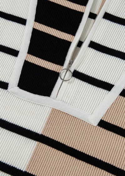 Dalia® | Striped half zip sweater vest
