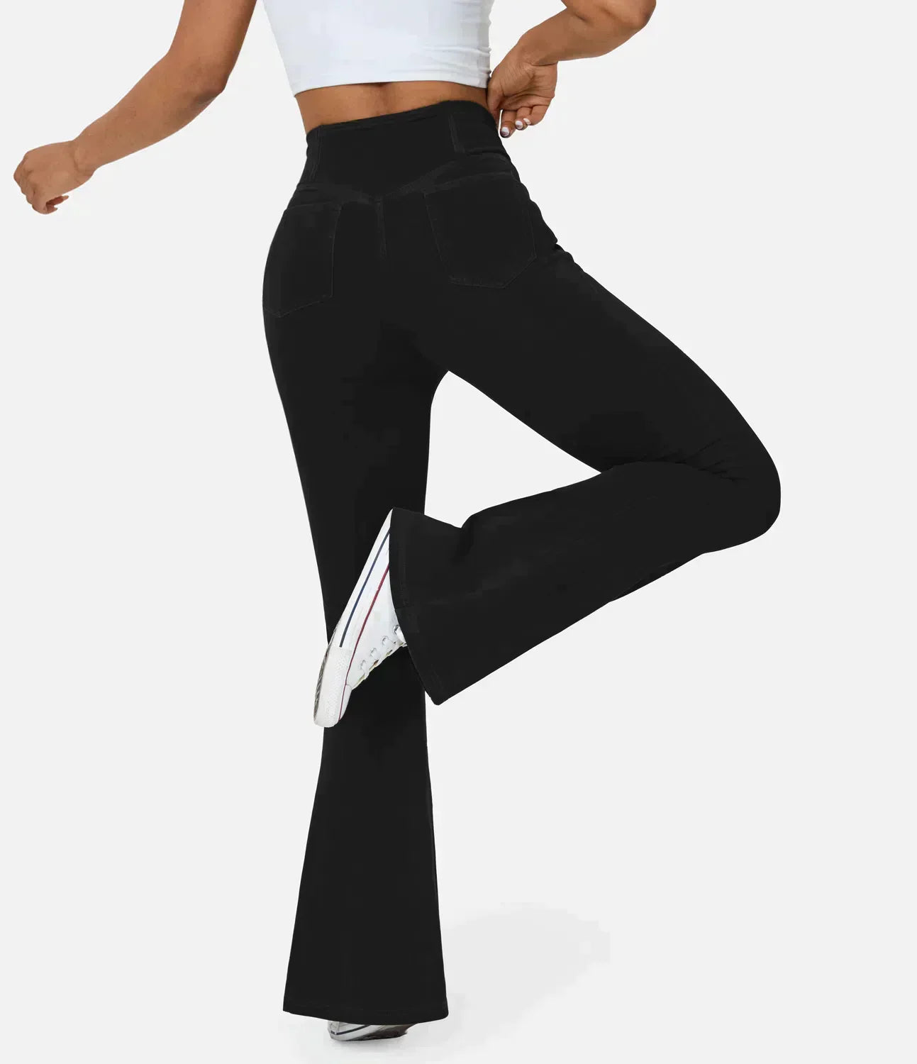 Aurora® | Women'S High-Waisted Retro Flare Pants With Crossover Waistband