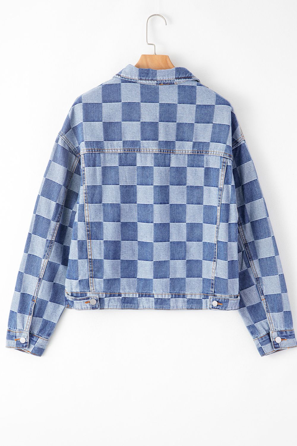 Alicia® | Checked denim jacket with buttons