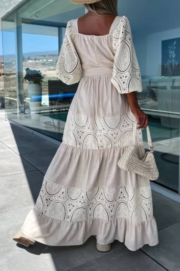 Diana® | Loose, hollow long lace skirt