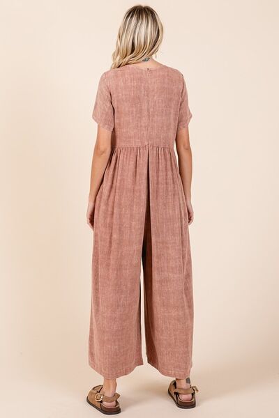 Antonia® | Short-sleeved, flowy, wide-leg jumpsuit