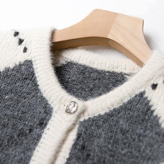 Blythe® | Women's alpaca knit cardigan in a geometric design
