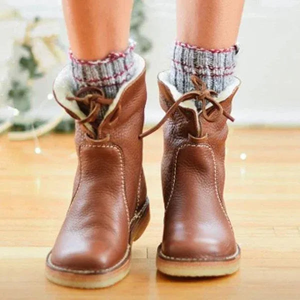 Edith® | Leather boots with wool lining