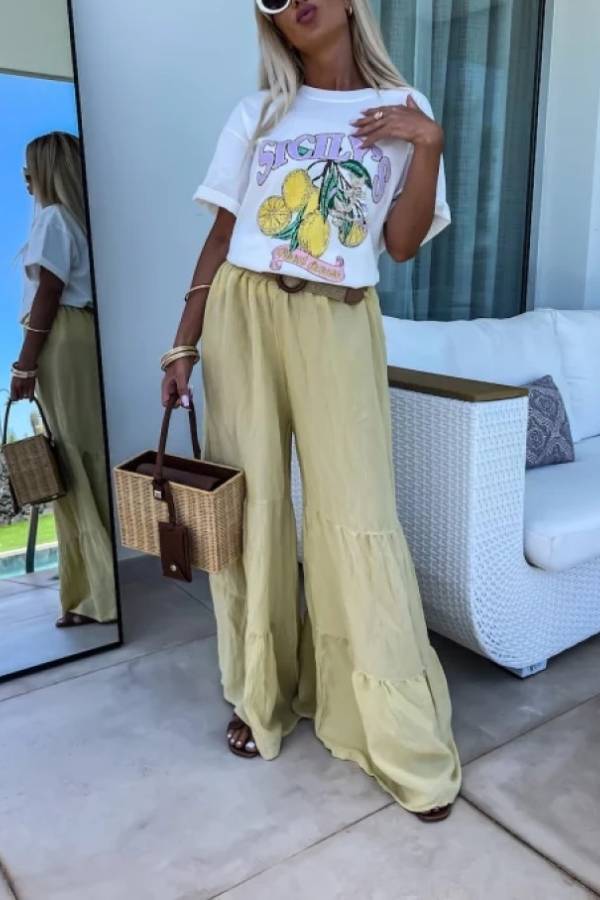 Dolores® | Casual elastic high waist flared trousers