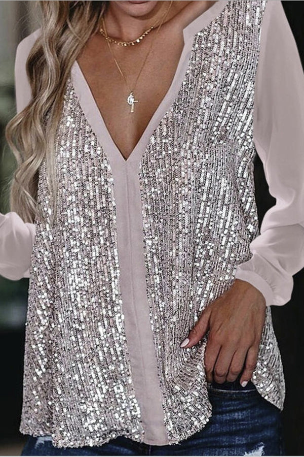 Buckett® | Long Sleeve Glitter Blouse