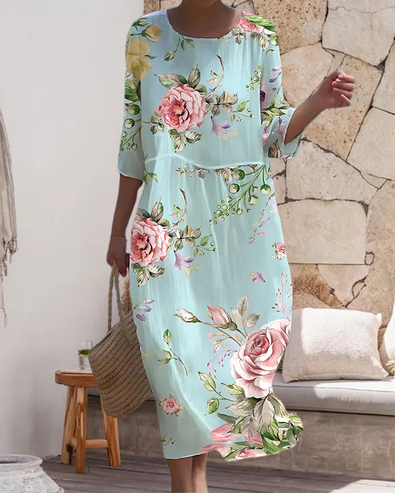 Barbara® | Elegant floral dress for the stomach