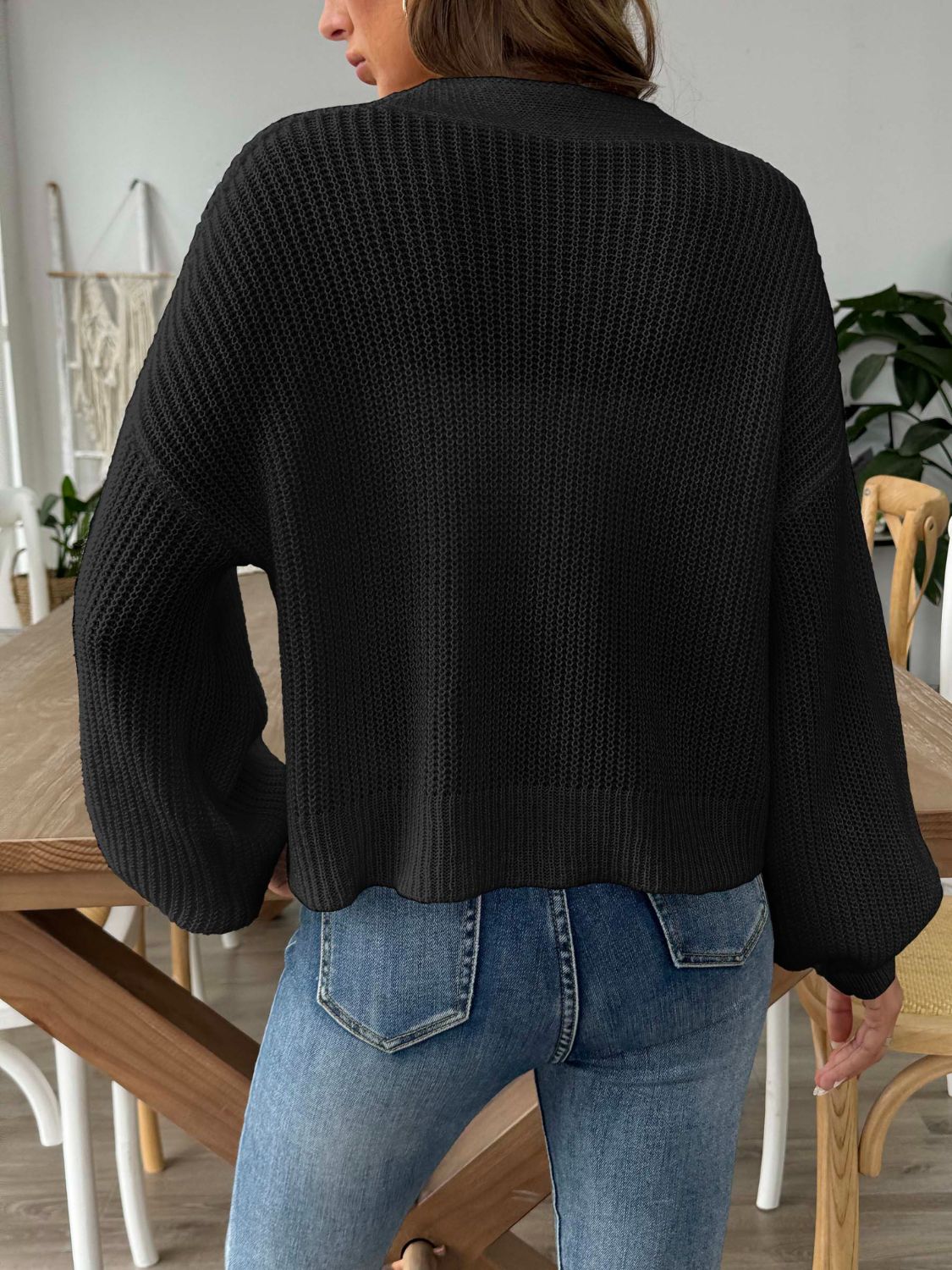 Annelies® | Long sleeve cardigan with V-neck and buttons