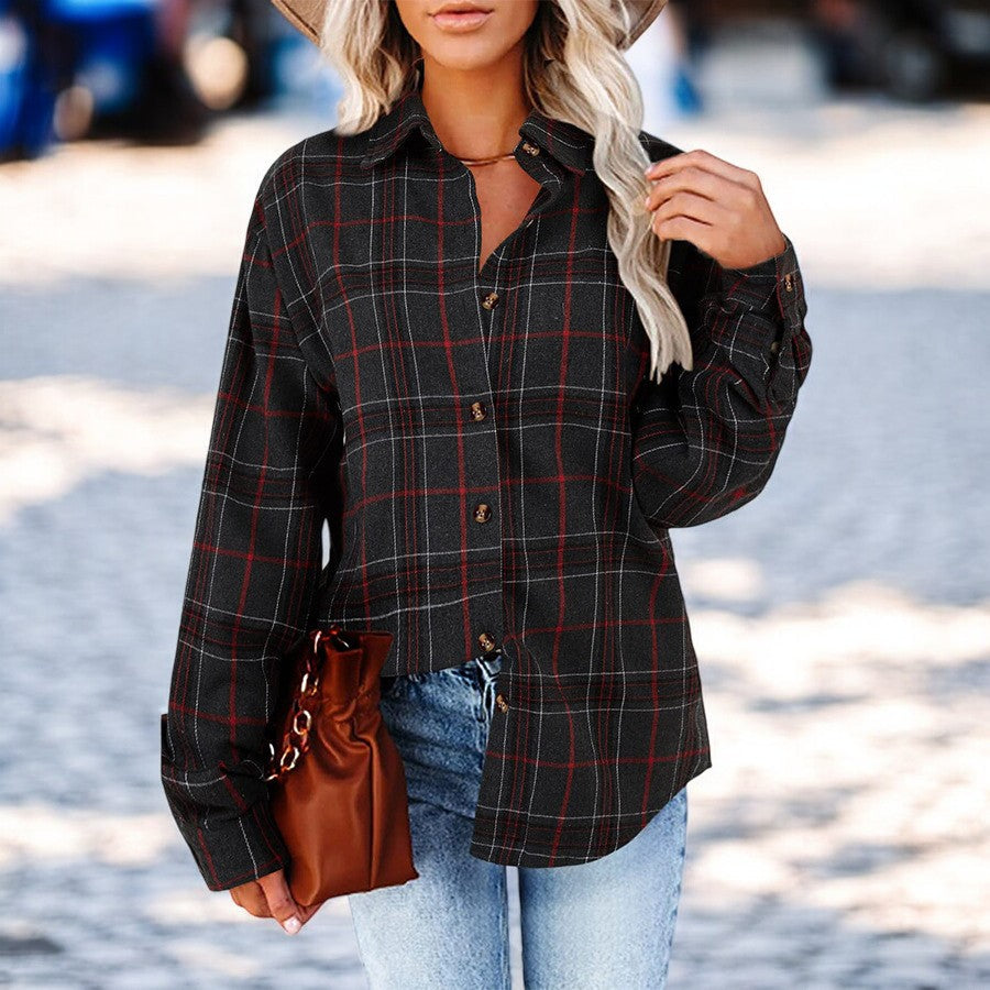 Camila® | Casual women's oversize checked shirt