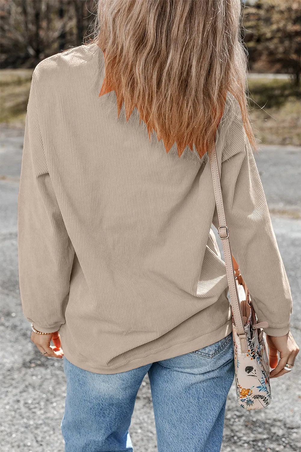 Bettina® | Full size sequin boots long sleeve crew neck sweatshirt