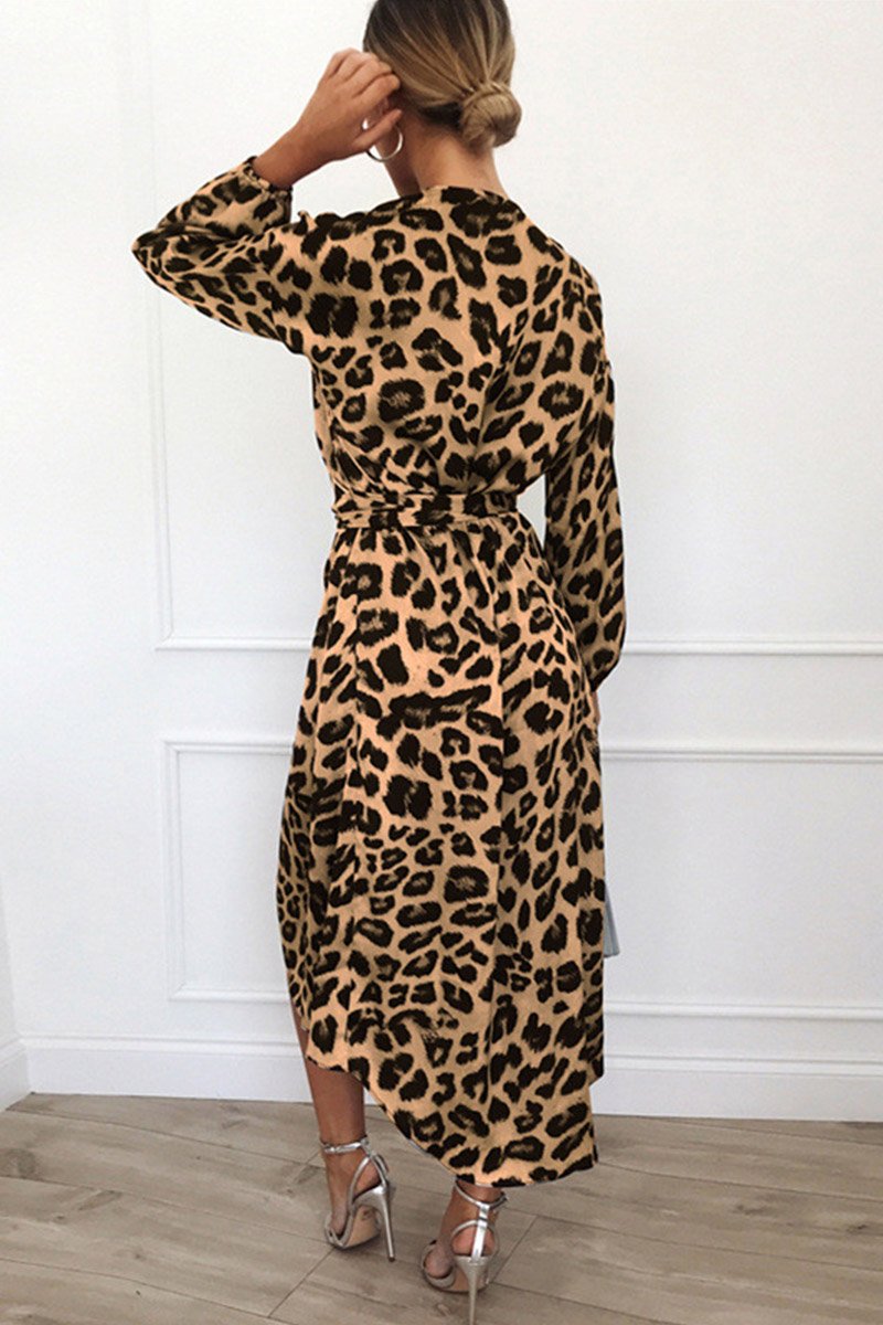 Claudia® | Cross neck dress with Onça print
