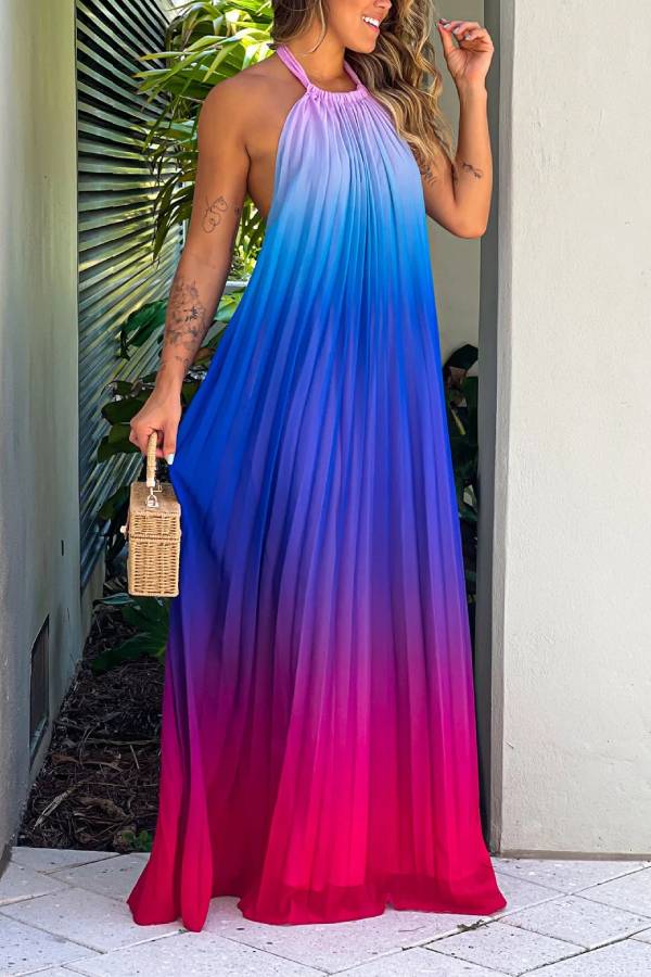 Carmen® | Pink and purple halter maxi dress