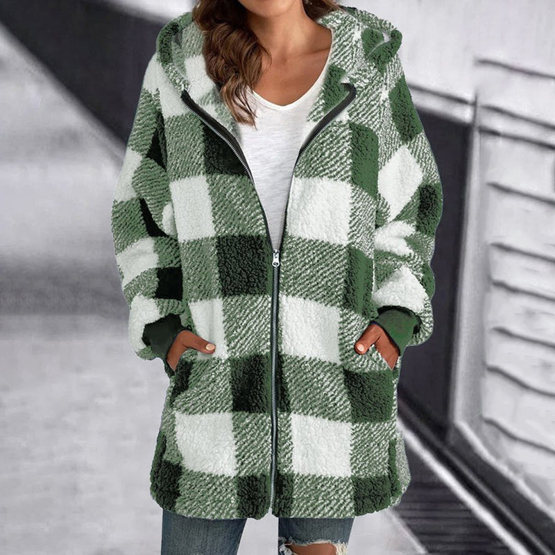 Alina | Checked hooded jacket for women