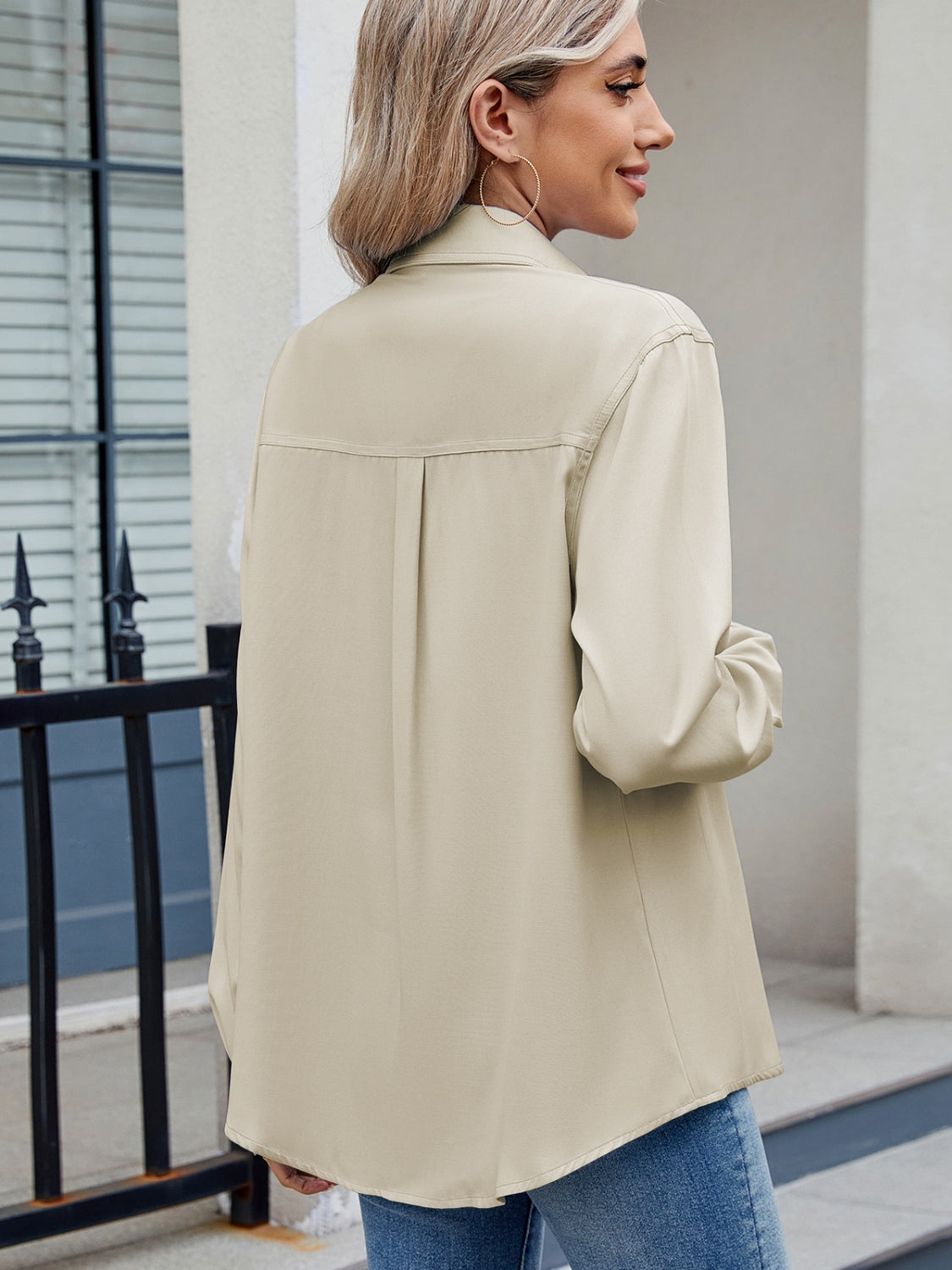 Eliza® | Plain, long-sleeved collared shirt