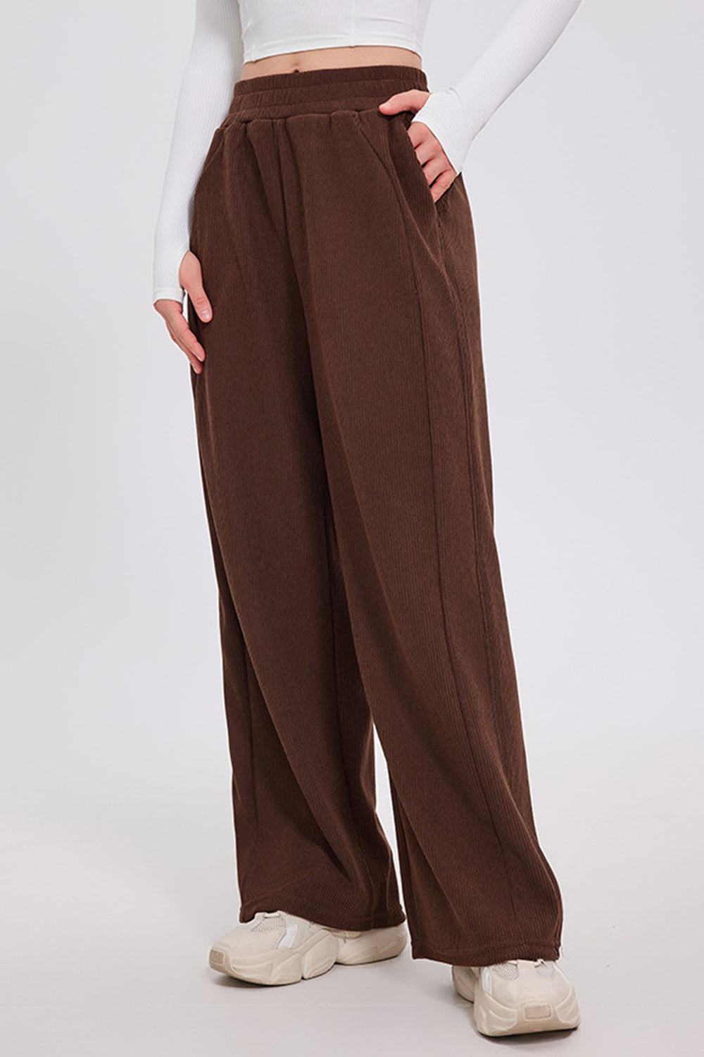Brianna® | Basic Bae trousers with wide legs and elastic waistband