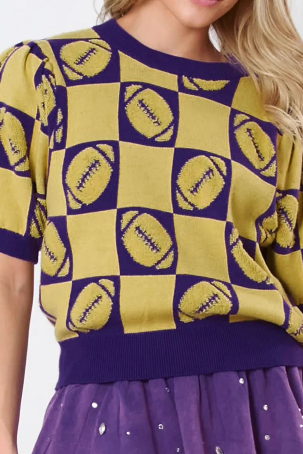 Annika® | Football sweater with a crew neck and short sleeves