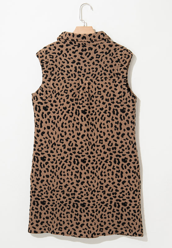 Anita® | Sleeveless mini dress with a leopard collar
