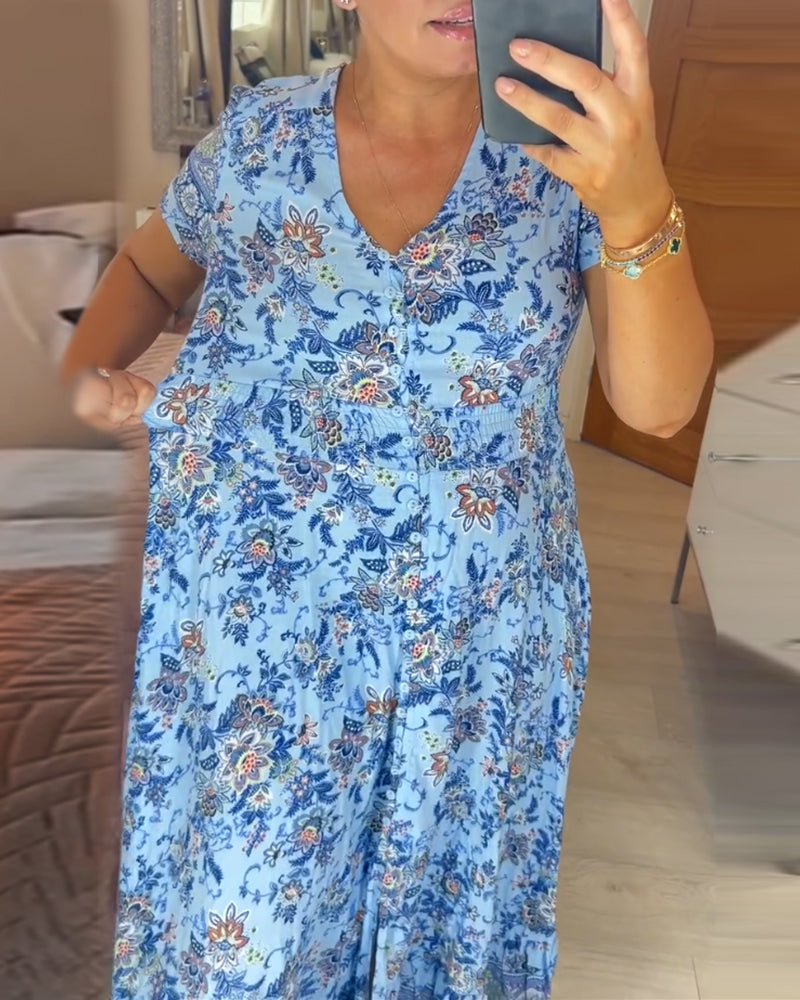 Cristina® | Floral print V-neck dress