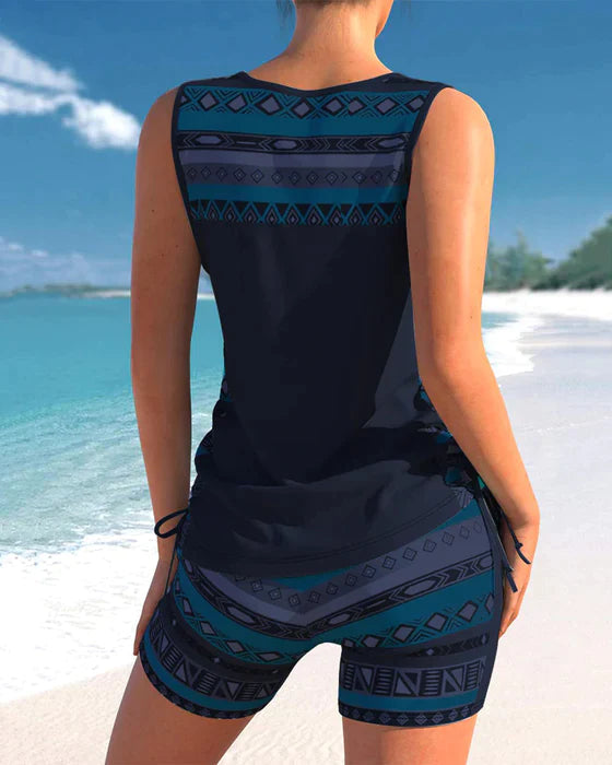 Bahia® | Tankini With Tribal Print And Crossed Details