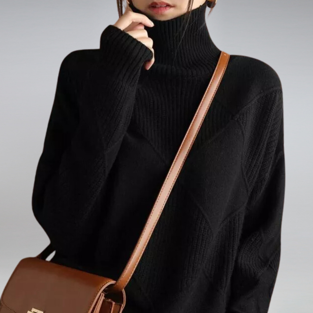 Alicia | Elegant roll collar sweater for women