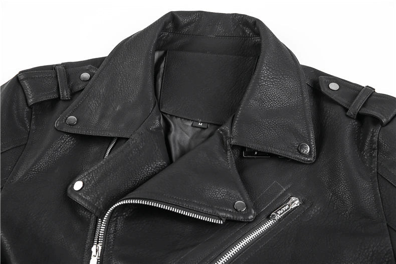 Ruben | Men's Slim-Fit Faux Leather Biker Jacket