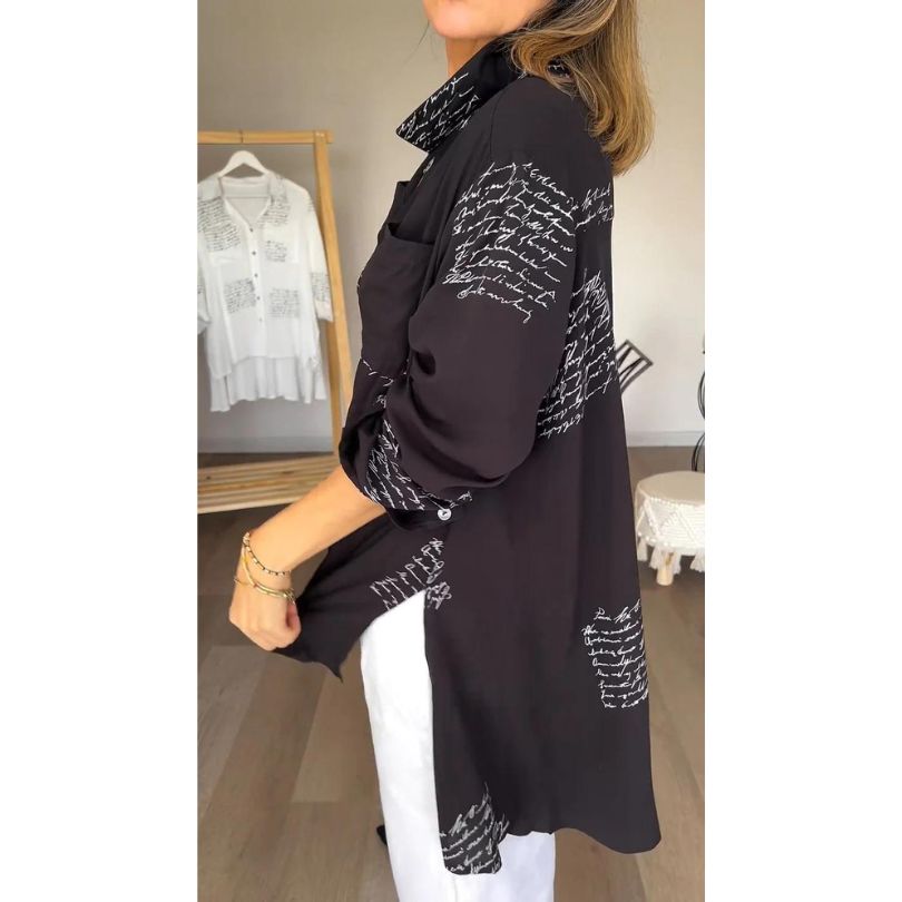 Broznan® | Stylish Blouse With Letter Print