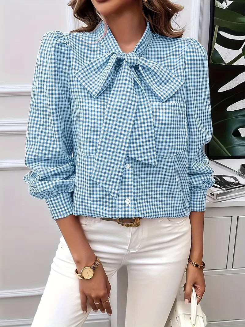 Allegra® | Cotton Blouse With Bow Tie