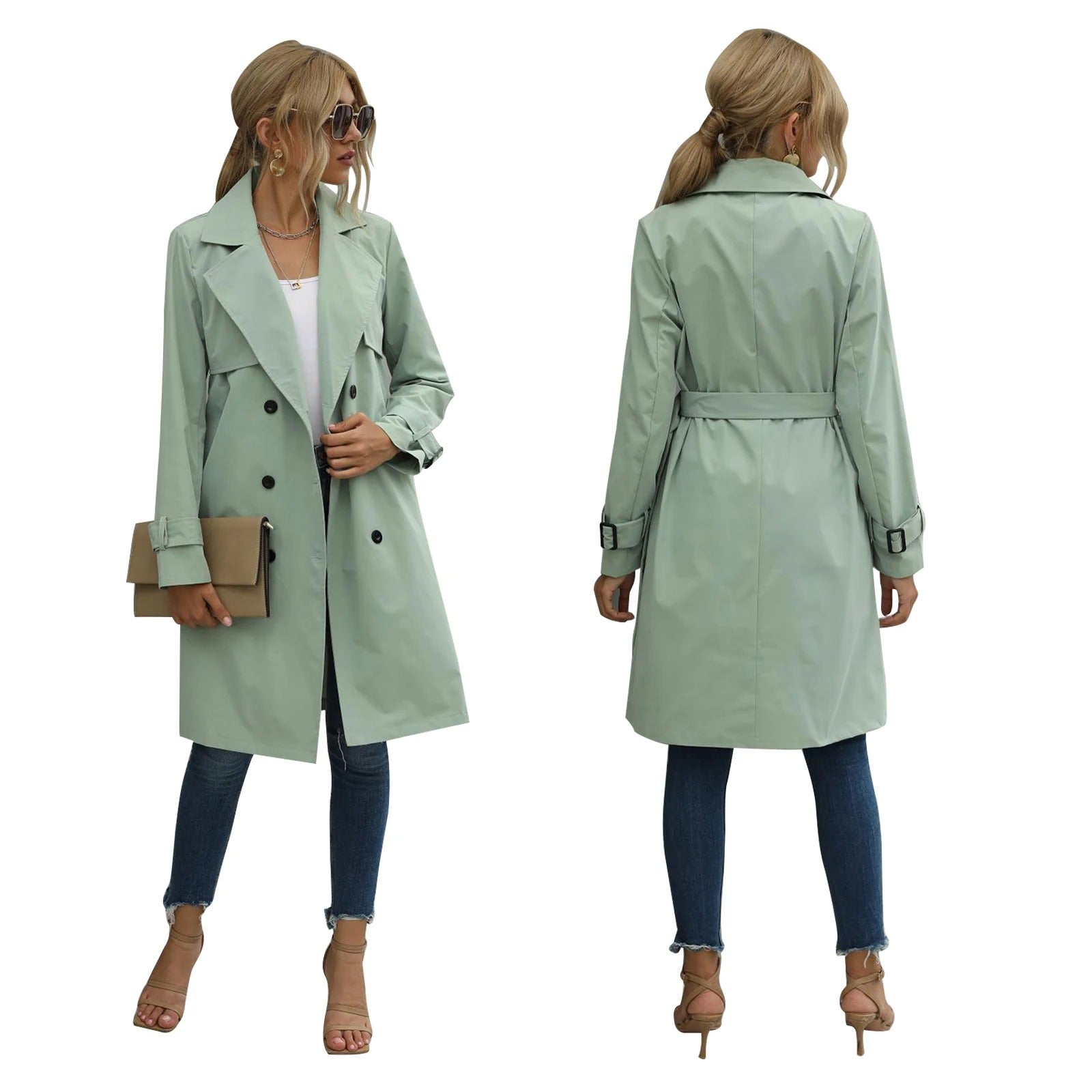 Mandy | Women's Double-Breasted Trench Coat
