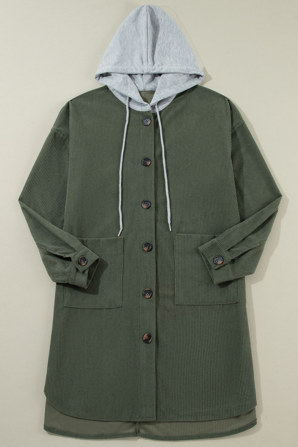 Belinda® | Long sleeve hooded jacket with drawstring and buttons
