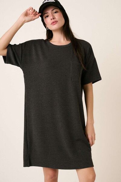Delilah® | Urban ribbed t-shirt dress with short sleeves