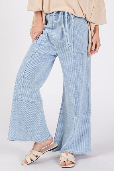 Adeline® | Structured, mineral-washed wide-leg trousers