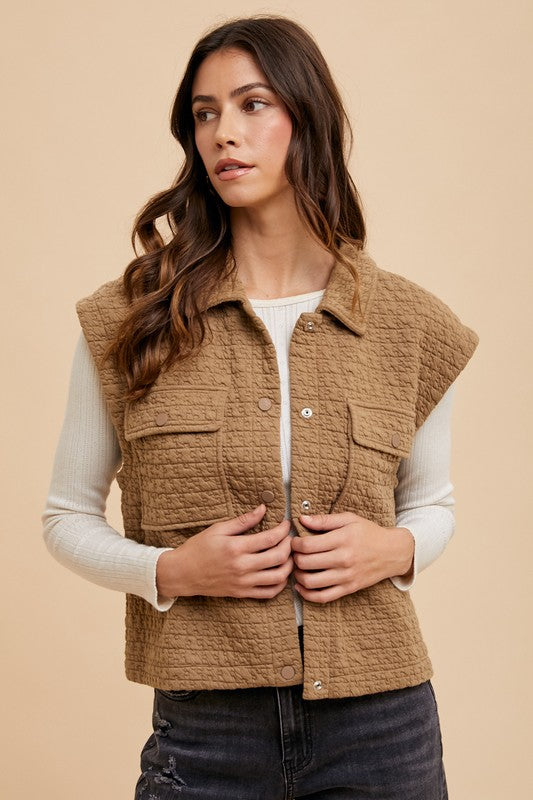 Aurora® | Puzzle quilted jacket with snap fastening