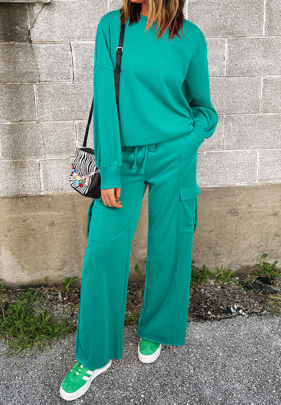 Berta® | Complete set consisting of a long-sleeved crew-neck shirt and drawstring trousers