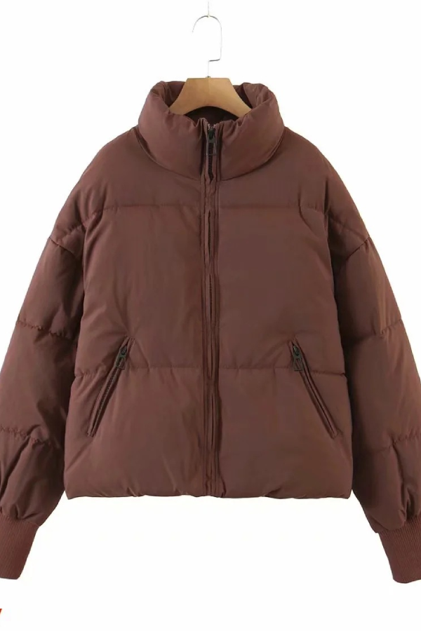 Brianna® | Stand Collar Zipper Pocket Thick Warm Cotton Jacket
