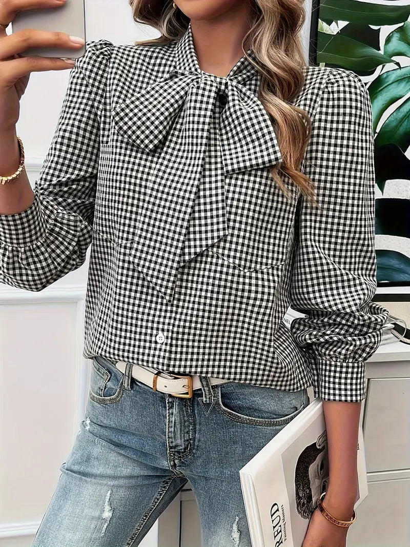 Allegra® | Cotton Blouse With Bow Tie