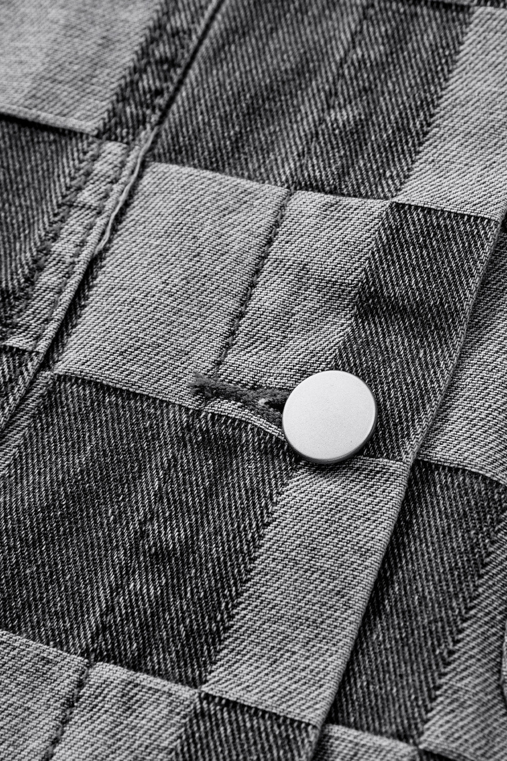 Alicia® | Checked denim jacket with buttons
