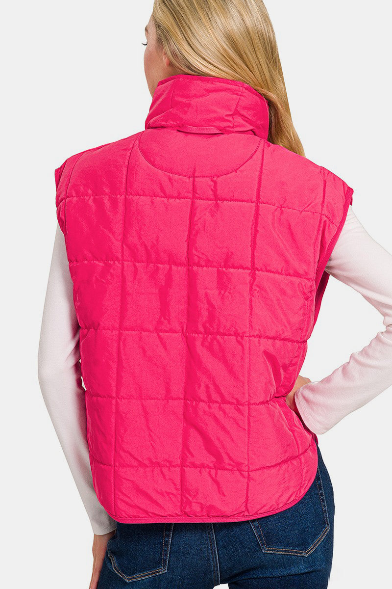 Dafne® | Cropped puffer vest from Zenana with zip and pockets