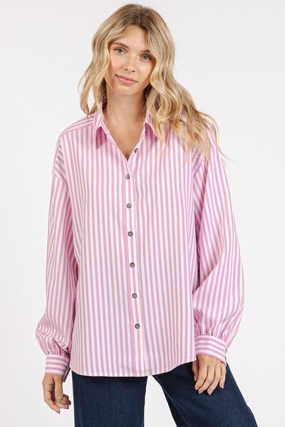 Bronte® | Striped long-sleeved shirt with button placket