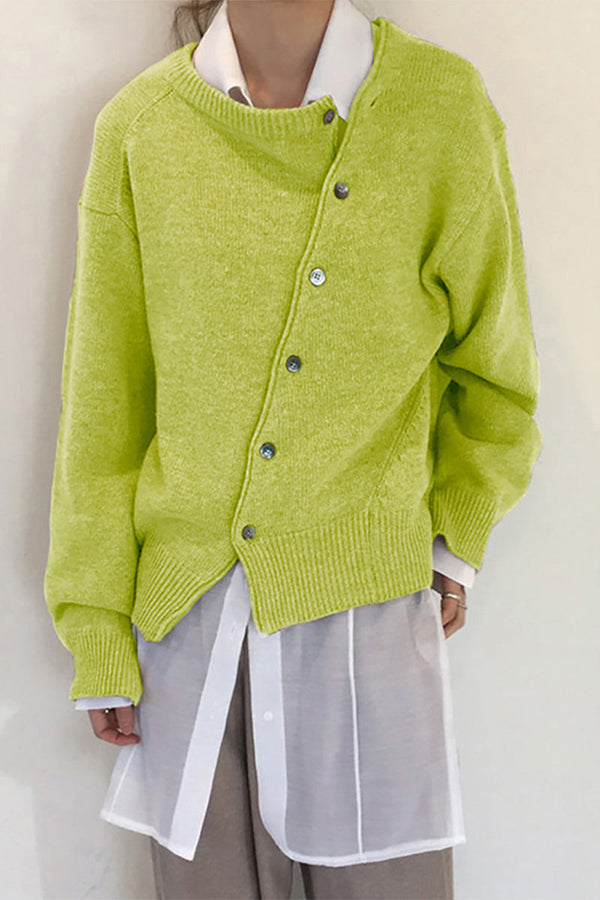 Cinthia® | Casual Solid Make Old Buttons O Neck Outerwear