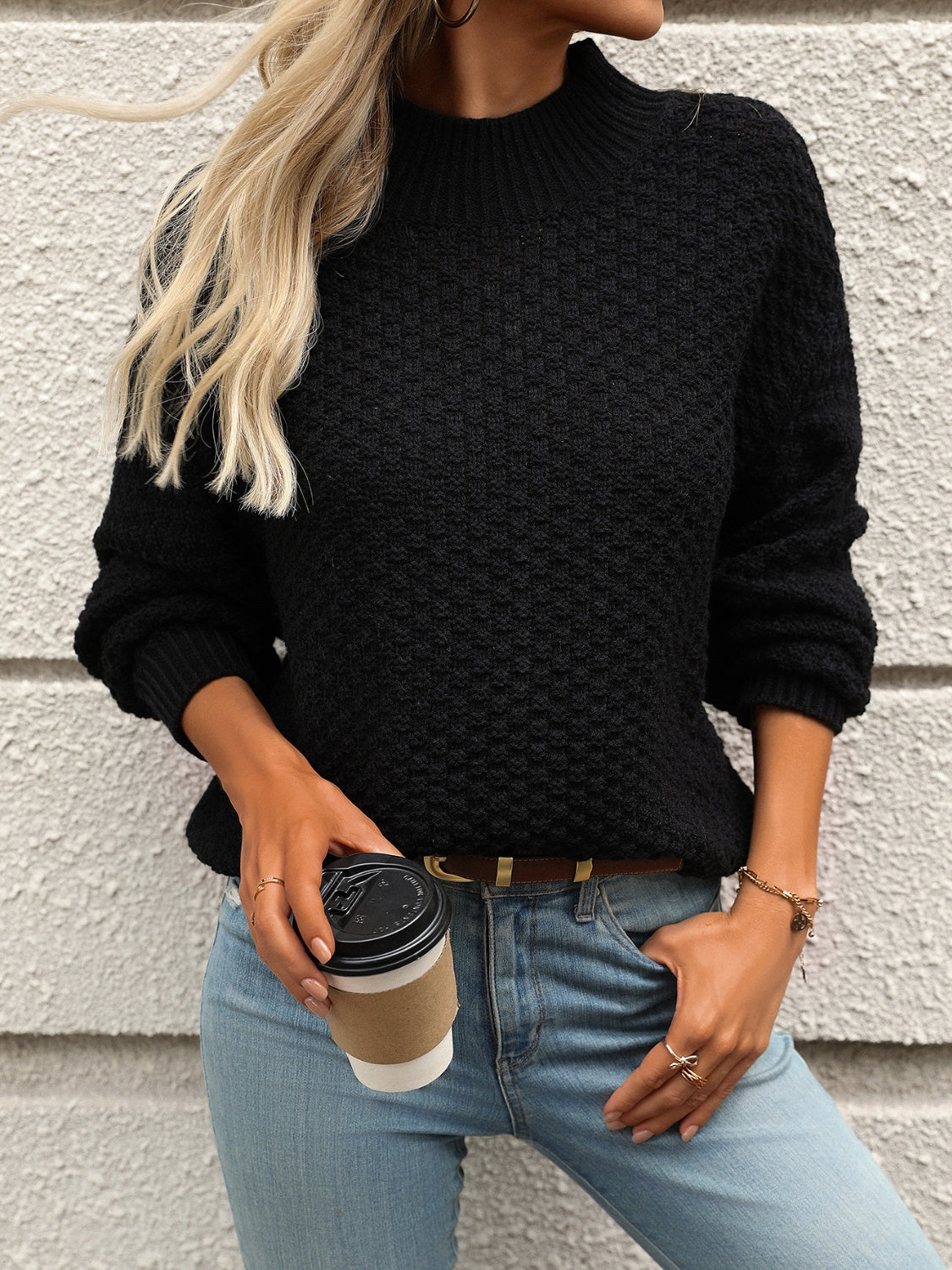 Celine® | Long-sleeved sweater with stand-up collar
