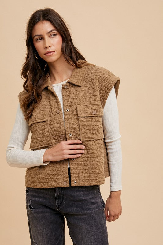 Aurora® | Puzzle quilted jacket with snap fastening