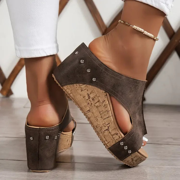Barbara® | Leather platform sandals