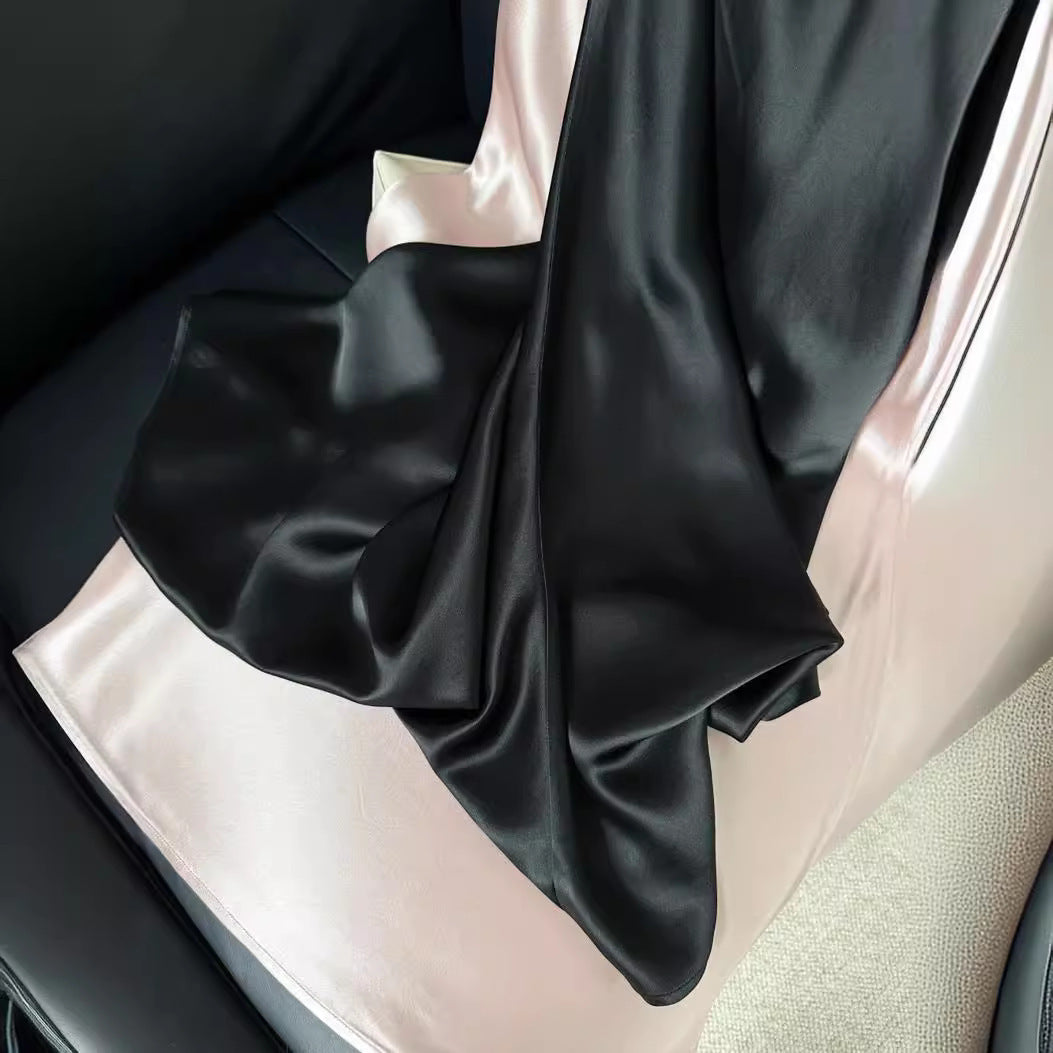Coralie® | Trendy striped satin A-line skirt for women