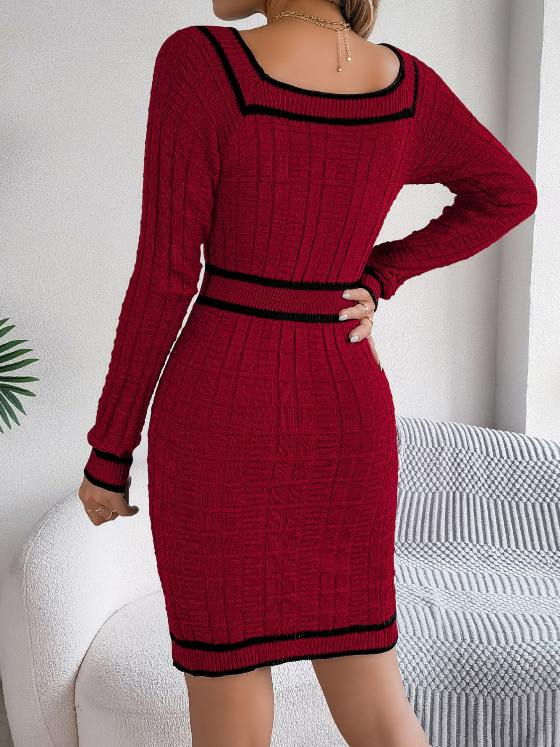 Brooke® | Jumper dress with contrast trim and long sleeves