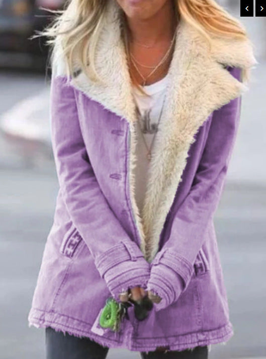 Antonella® | Long Sleeve Solid Color Lapel Outerwear