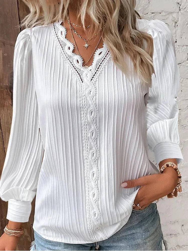 Anahí® | Long Sleeve Blouse With V-Neck