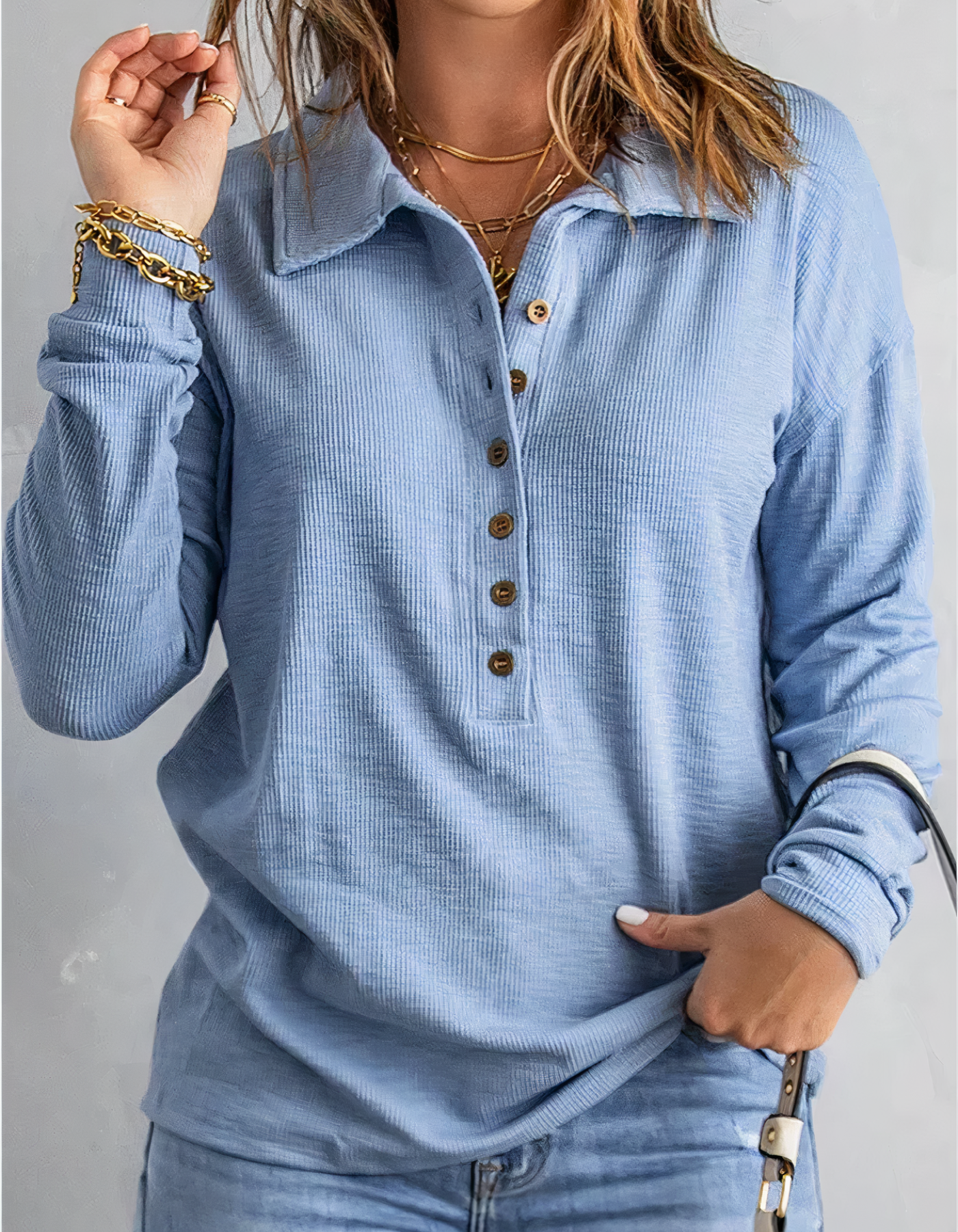 Eileen® | Long sleeve polo shirt for women