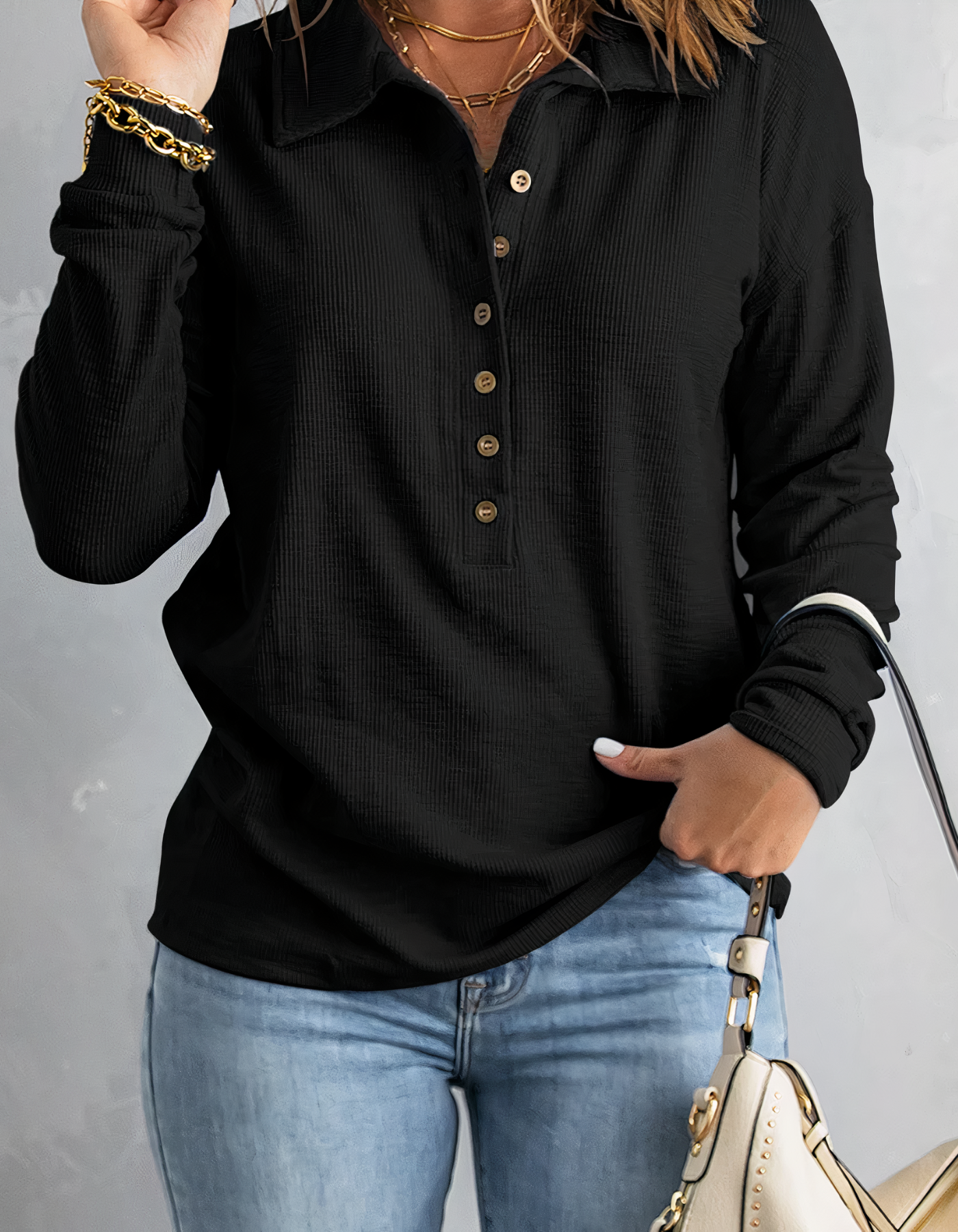 Eileen® | Long sleeve polo shirt for women